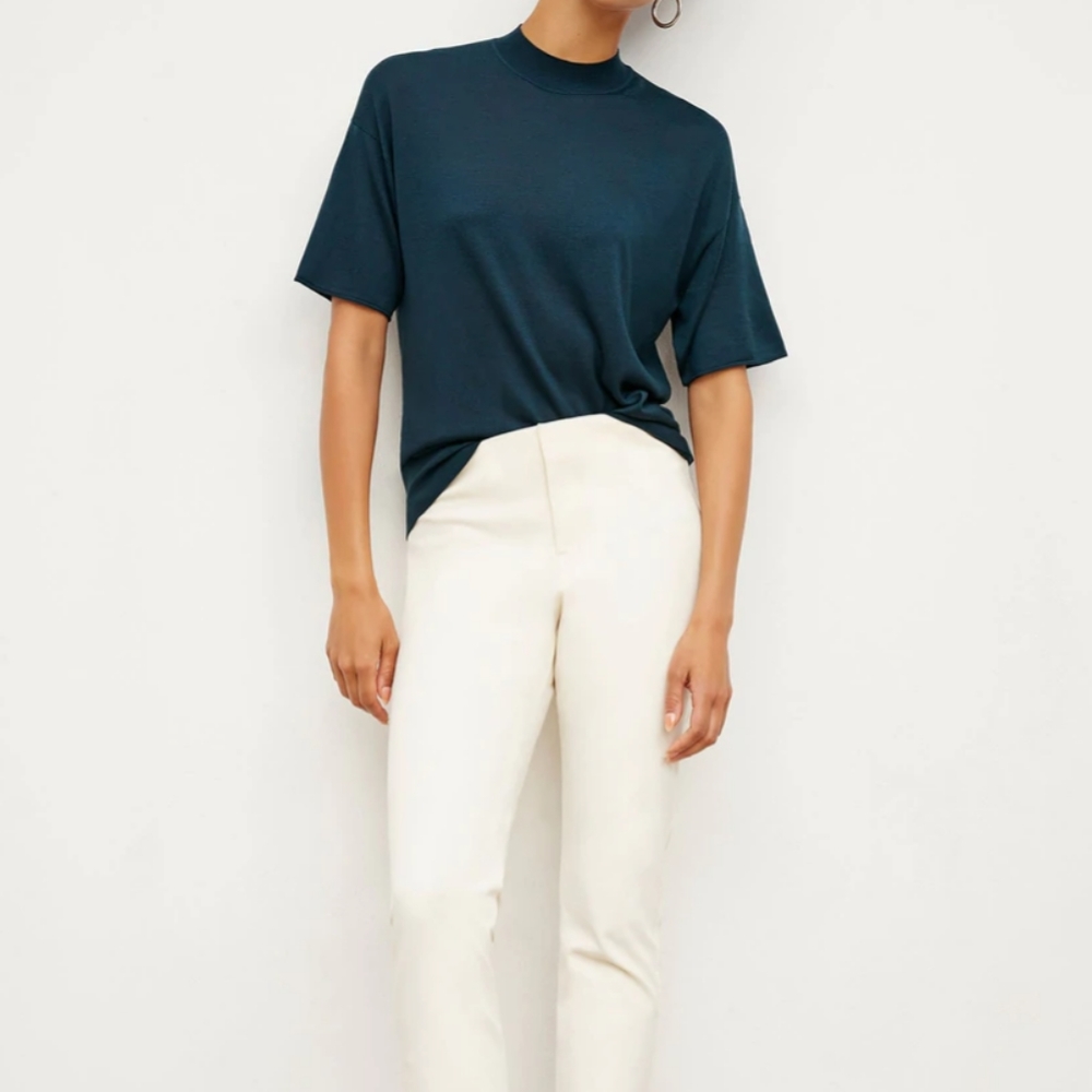 EUC MM LaFleur Mia silk jersey mock neck sweater tee